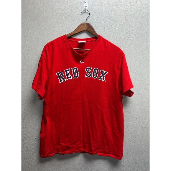 David Ortiz Shirt Final Season Boston Red Sox 34 Red MLB Majestic Tee Large - Picture 1 of 9